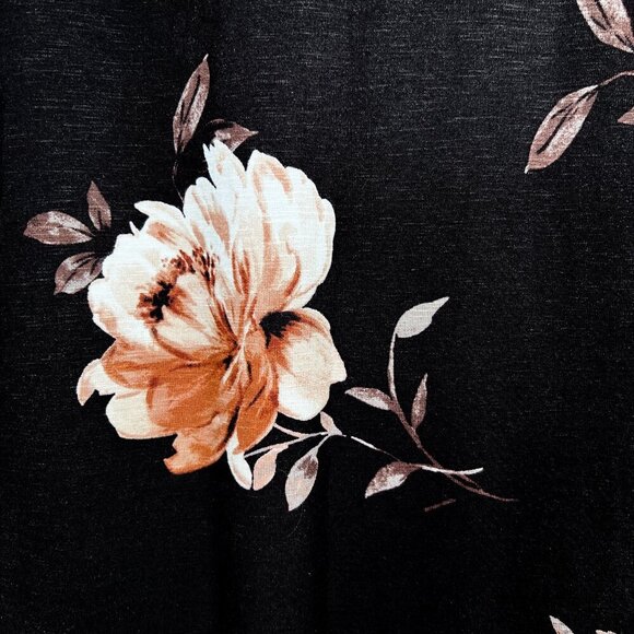 J. Jill Brown Floral Peonies Midi Stretch Skirt Size 3X - Picture 2 of 5